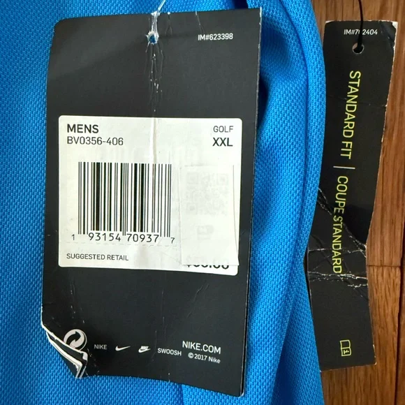 Nike Men's Dri Fit Blue Polo Golf Shirt - Picture 6 of 6